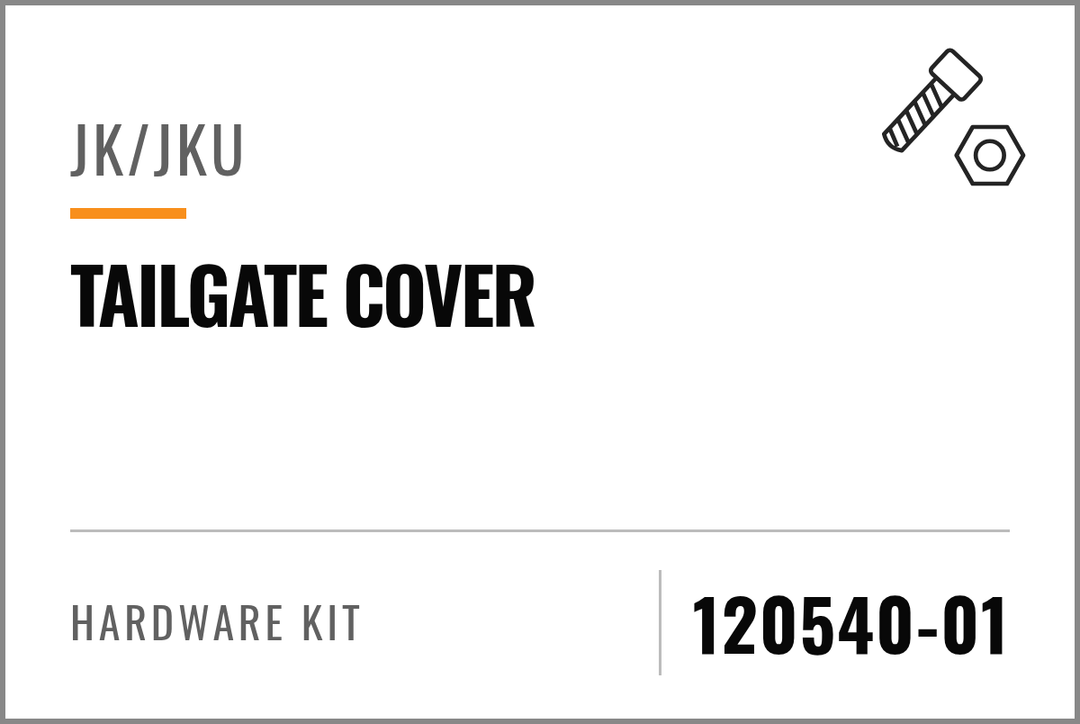 120540-01 Hardware Kit (JK/JKU Tailgate Cover) — kit identification; see Kit Includes.