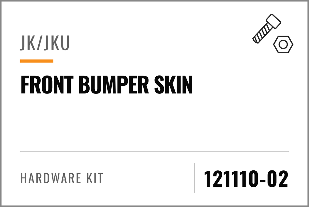121110-02 Hardware Kit (JK/JKU Front Bumper Skin) — kit identification; see Kit Includes.