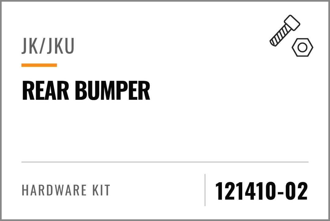 121410-02 Hardware Kit (JK/JKU Rear Bumper) — kit identification; see Kit Includes.
