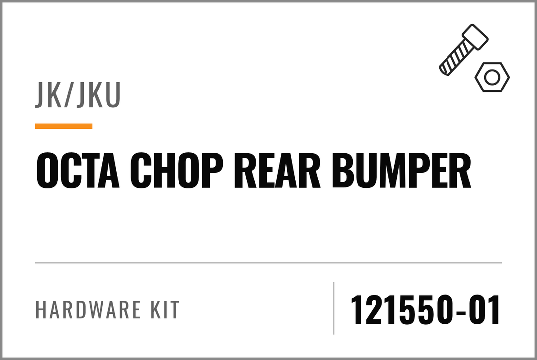 121550-01 Hardware Kit (JK/JKU Octa Chop Rear Bumper) — kit identification; see Kit Includes.