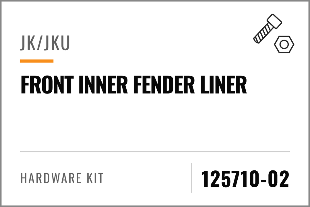 125710-02 Hardware Kit (JK/JKU Front Inner Fender Liner) — kit identification; see Kit Includes.