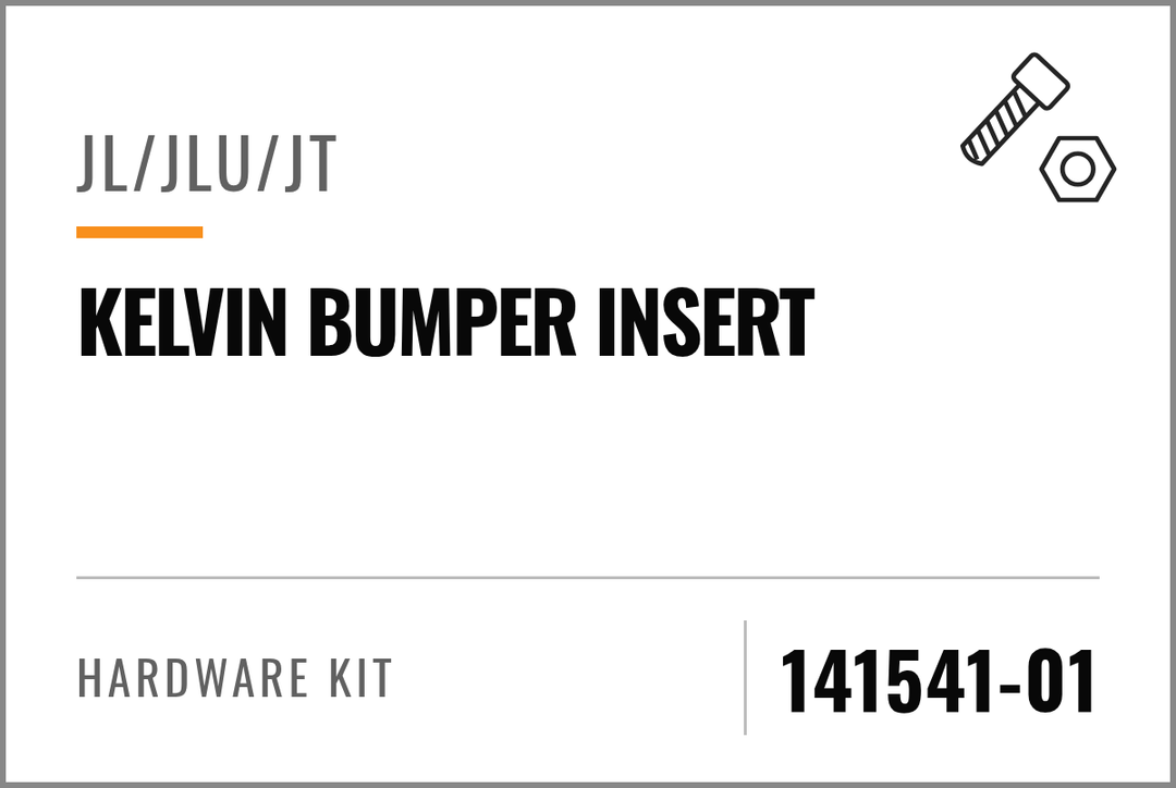 141541-01 Hardware Kit (JL/JLU/JT Kelvin Bumper Insert) — kit identification; see Kit Includes.