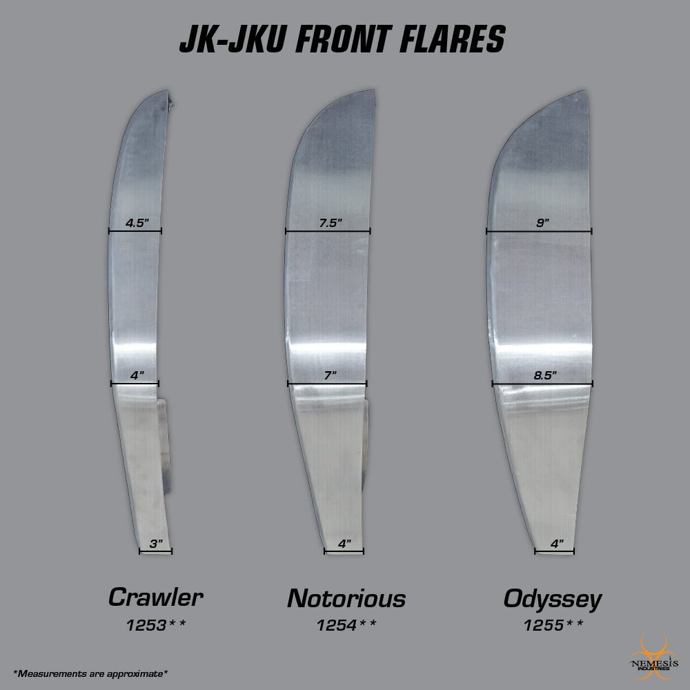 JK/JKU Crawler Front Flare - Nemesis Industries
