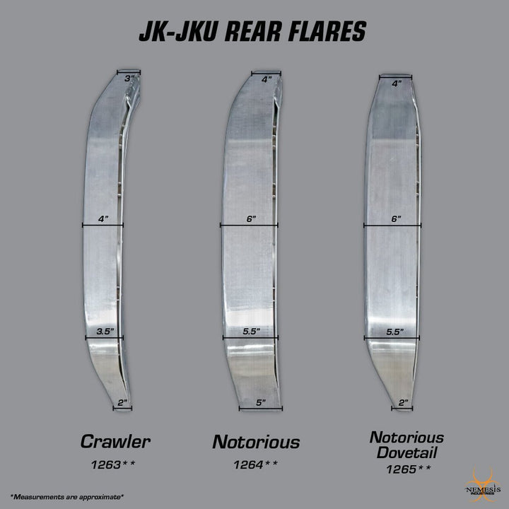 JK/JKU Notorious Dovetail Rear Flare - Nemesis Industries