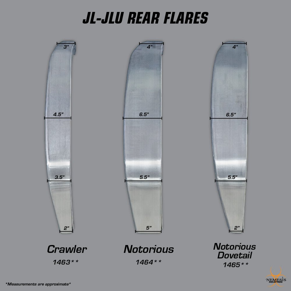 JL/JLU Crawler Rear Flare - Nemesis Industries